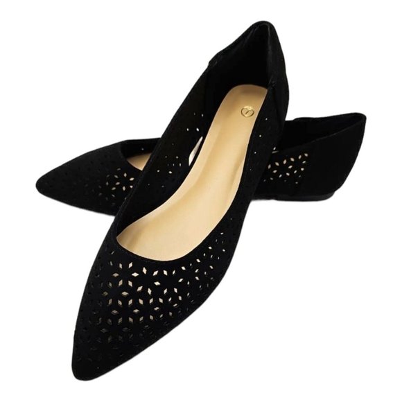 Women's Pointed Toe Ballet Flats Casual Soft Slip On Classic Shoes Black size 7 - Picture 4 of 12